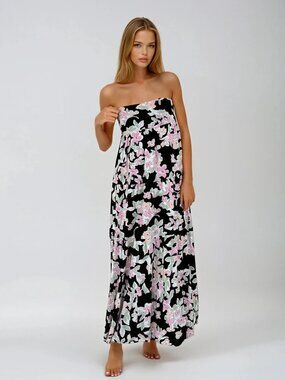 Strapless Floral Maxi Dress